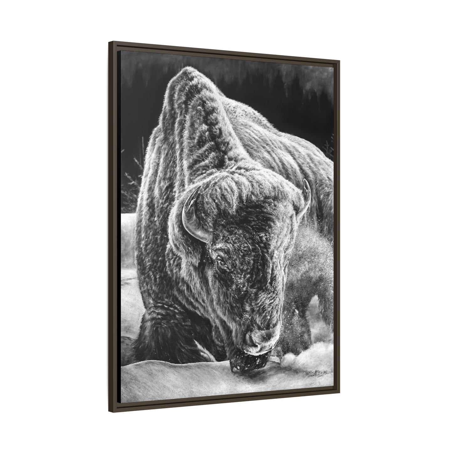 "Snowman" Framed Canvas