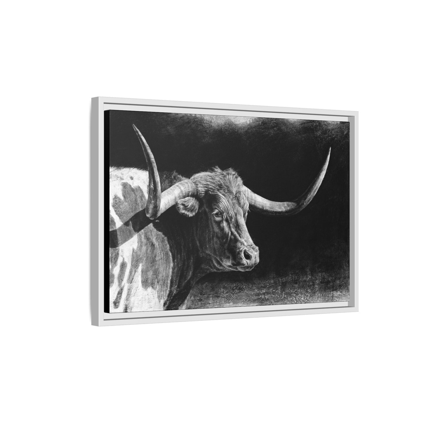 "Longhorn II" Framed Canvas