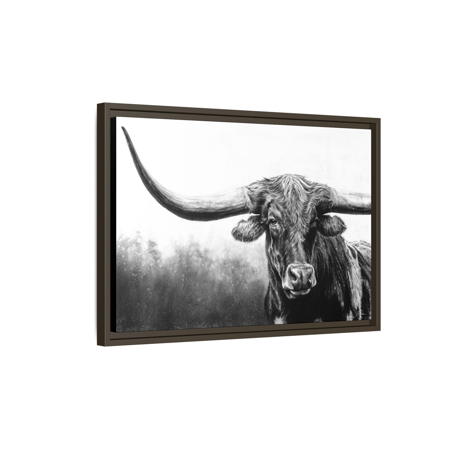 "Longhorn" Framed Canvas