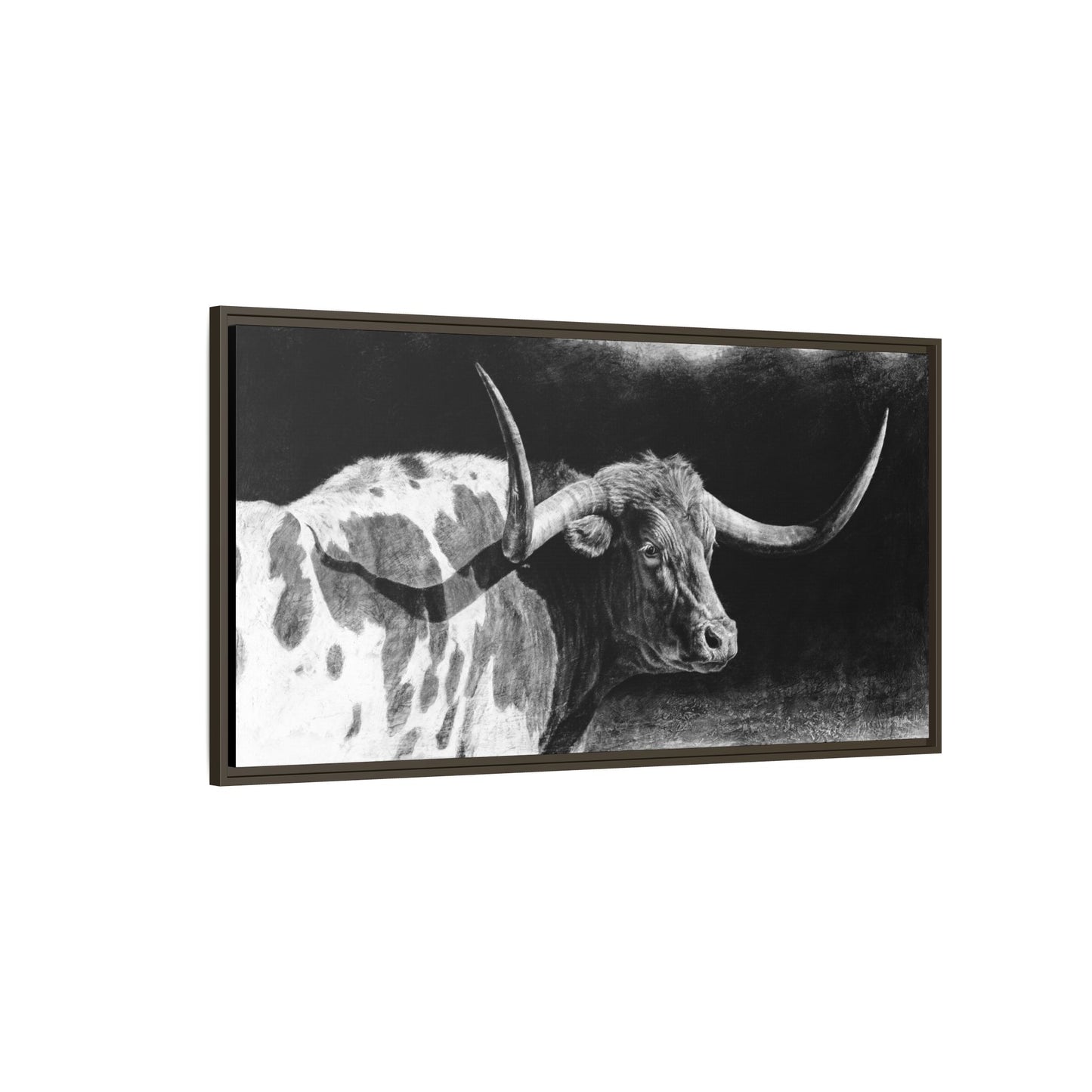 "Longhorn II" Framed Canvas