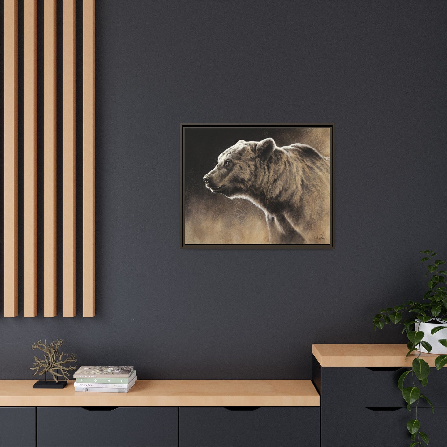 "Grizzly" Framed Canvas