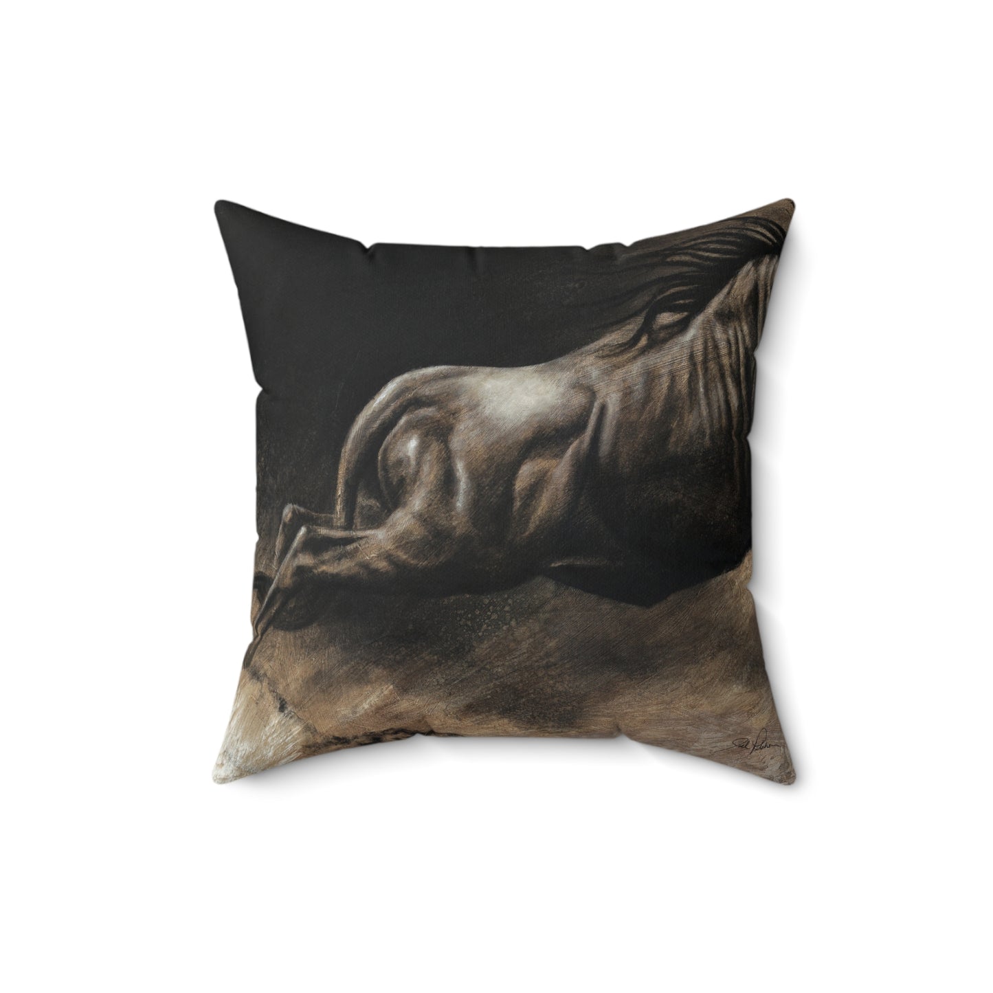 "Wildebeest" Square Pillow.