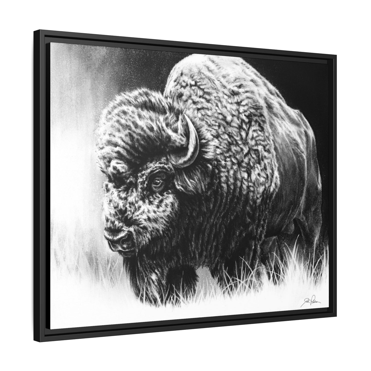 "Bull Dozer" Framed Canvas
