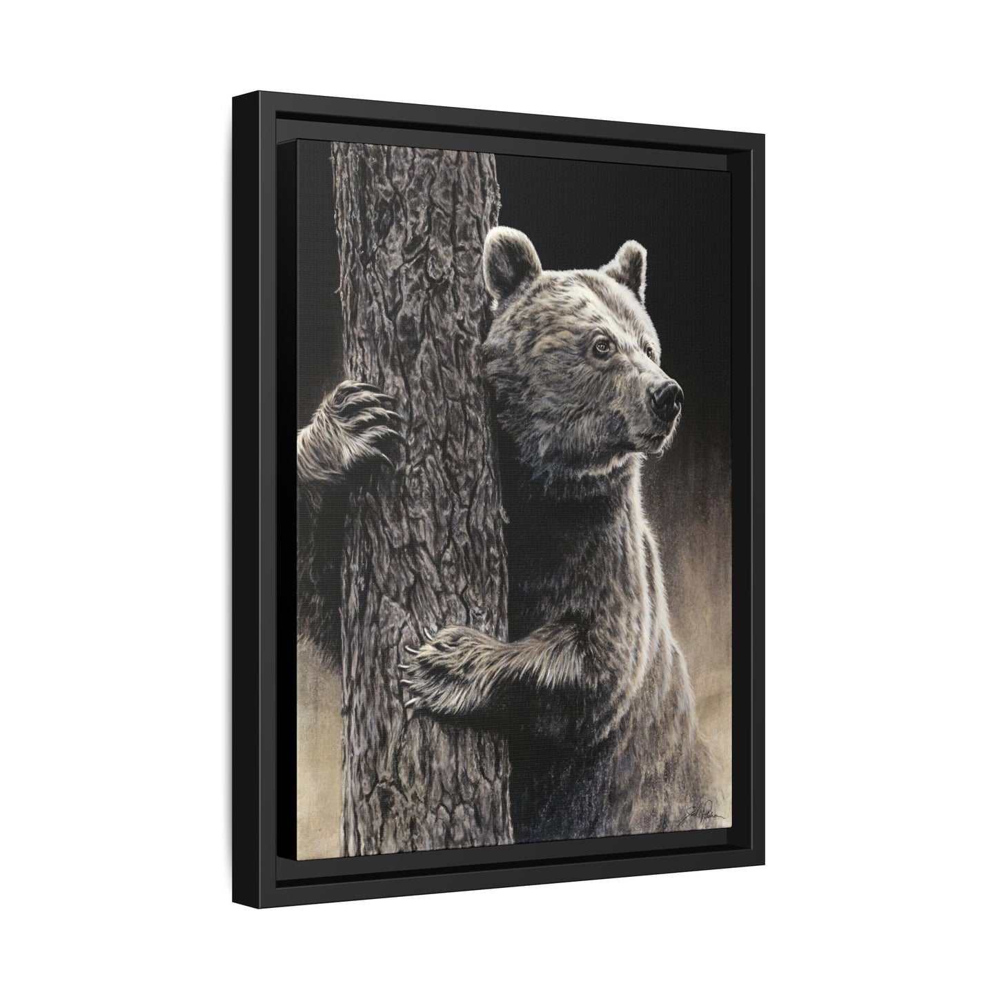 "Bear Hug" Framed Canvas