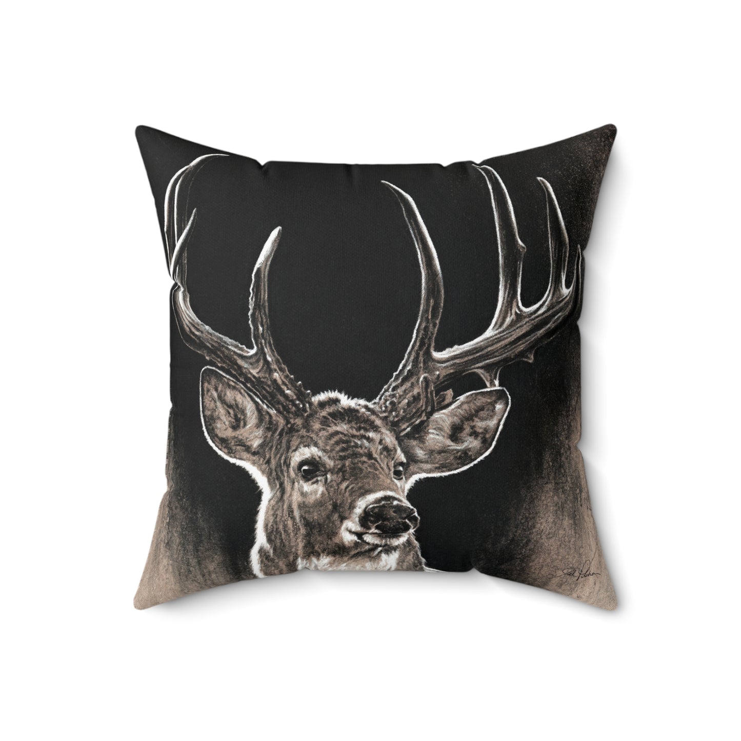"Backlit Buck" Square Pillow.