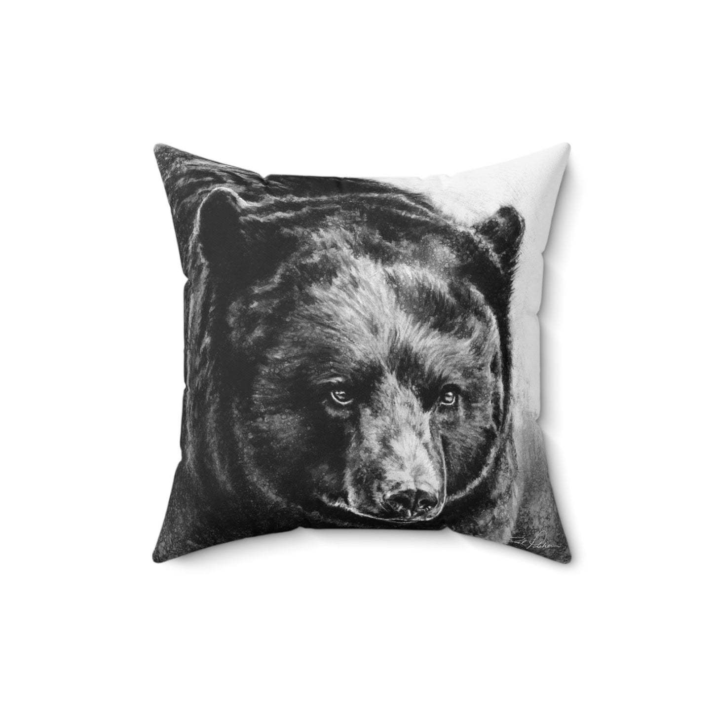 "Black Bear" Square Pillow.