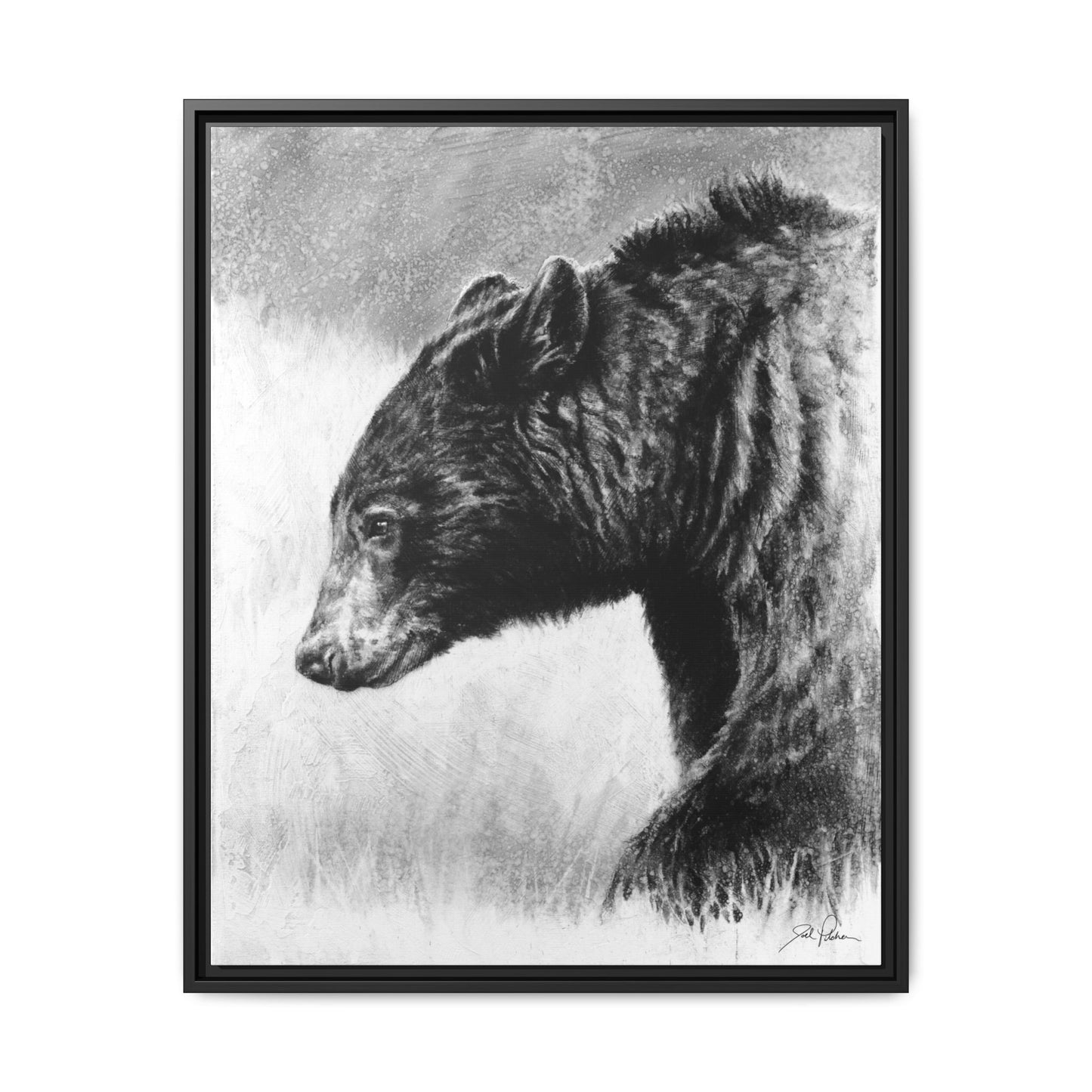 "Burly Bear" Framed Canvas