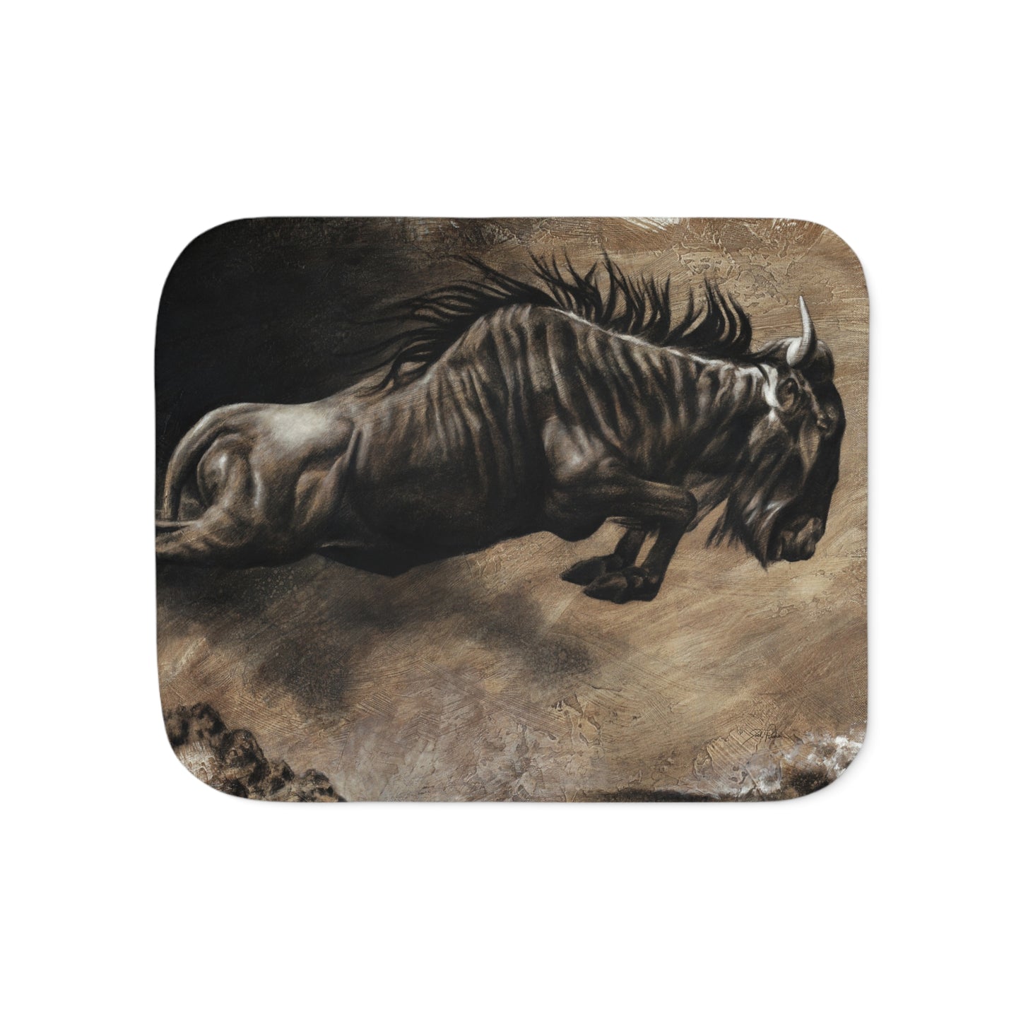 "Wildebeest" Sherpa Blanket.