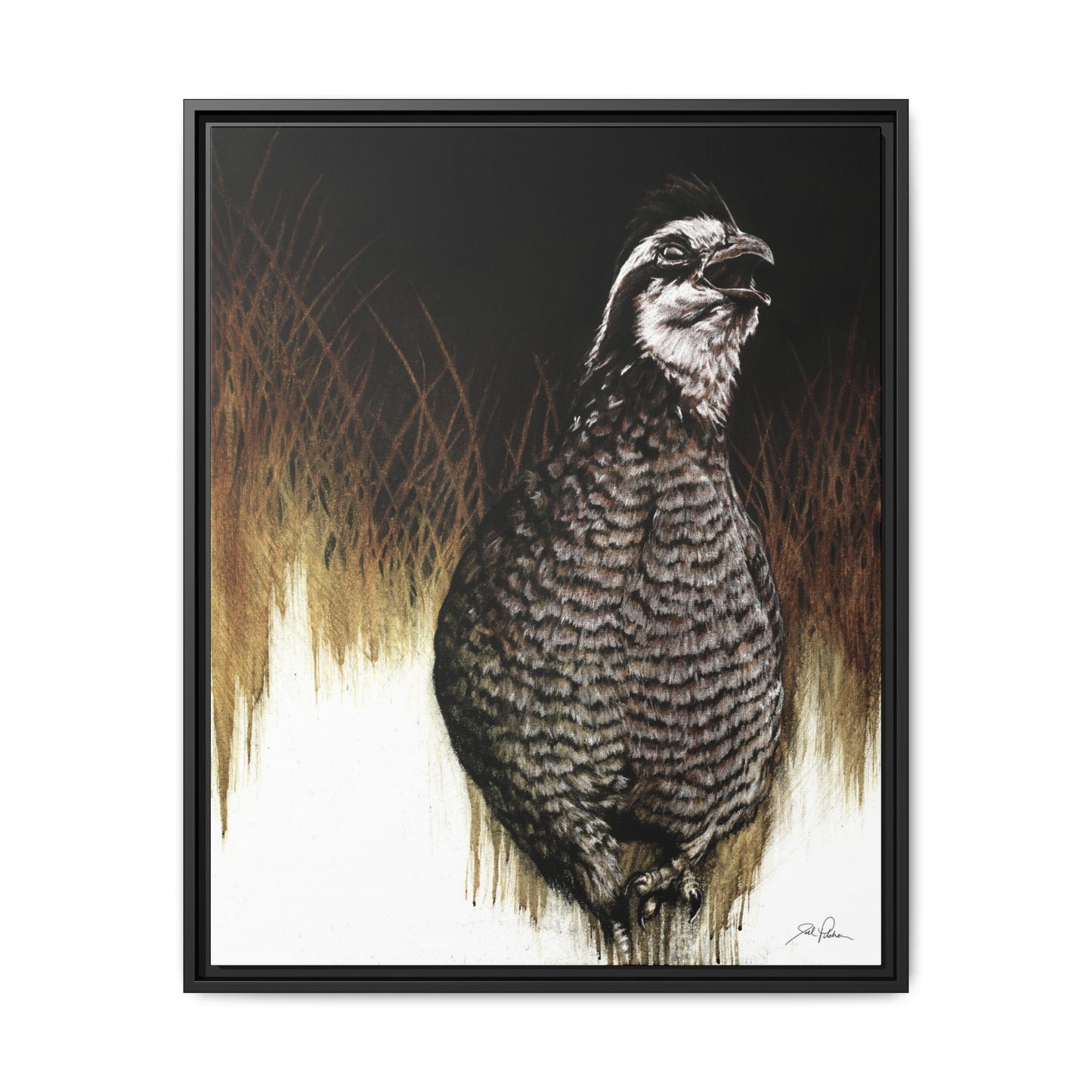 "Call of the Upland Quail" Framed Canvas