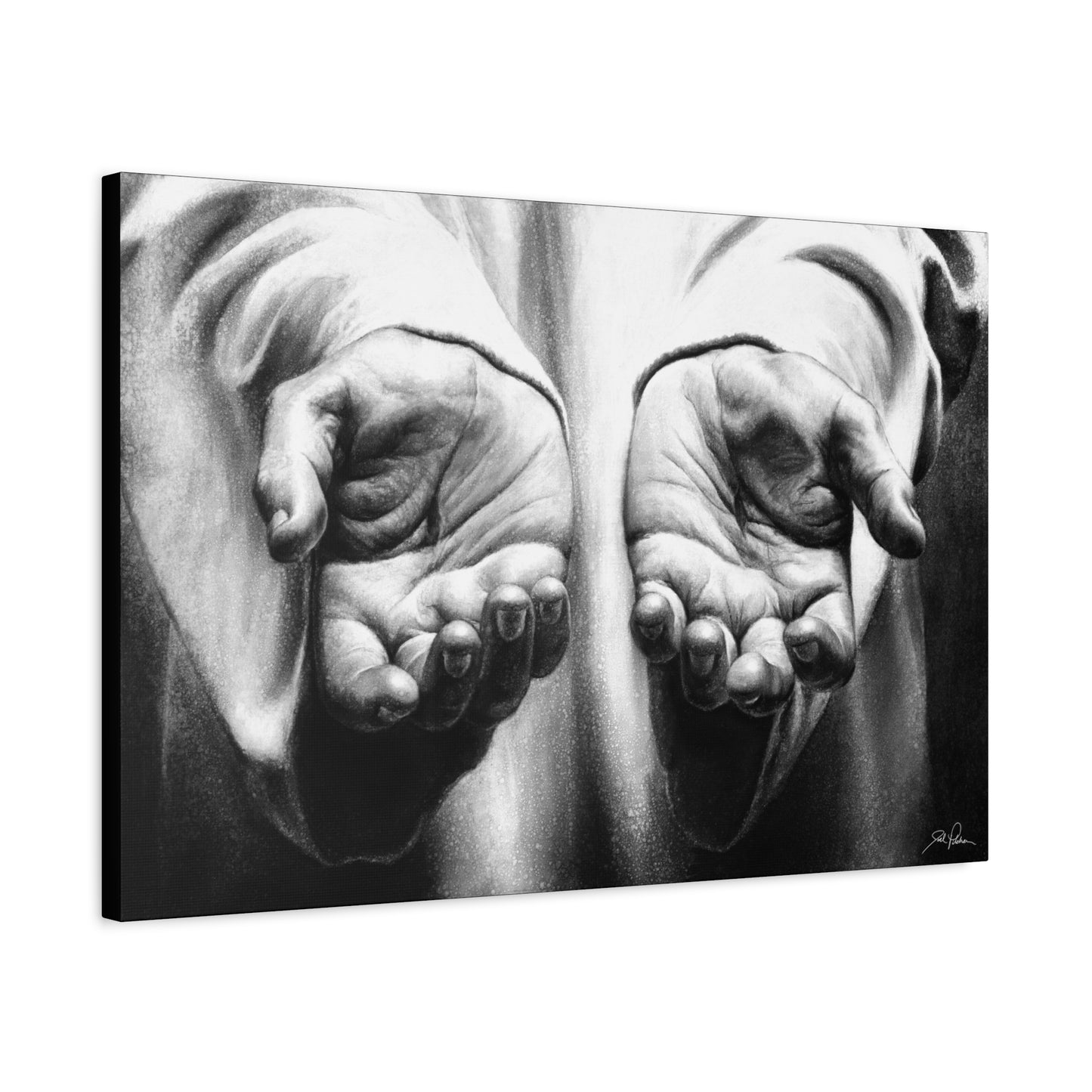 "His Hands" Stretched Canvas