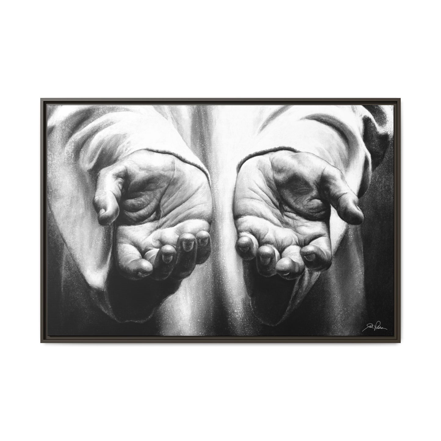 "His Hands" Framed Canvas