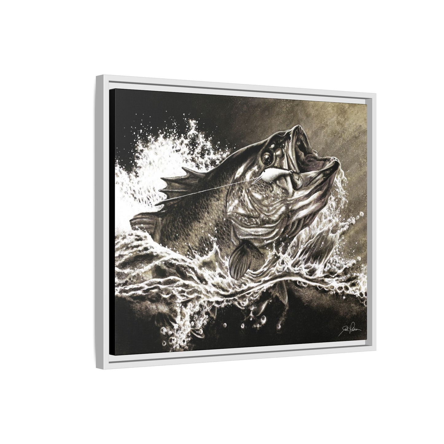 "Hooked" Framed Canvas