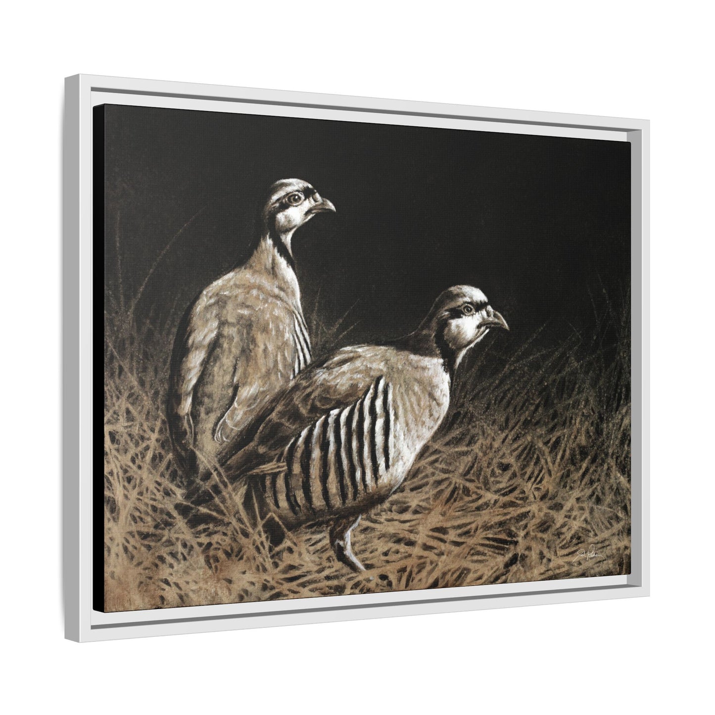 "Chukars" Framed Canvas