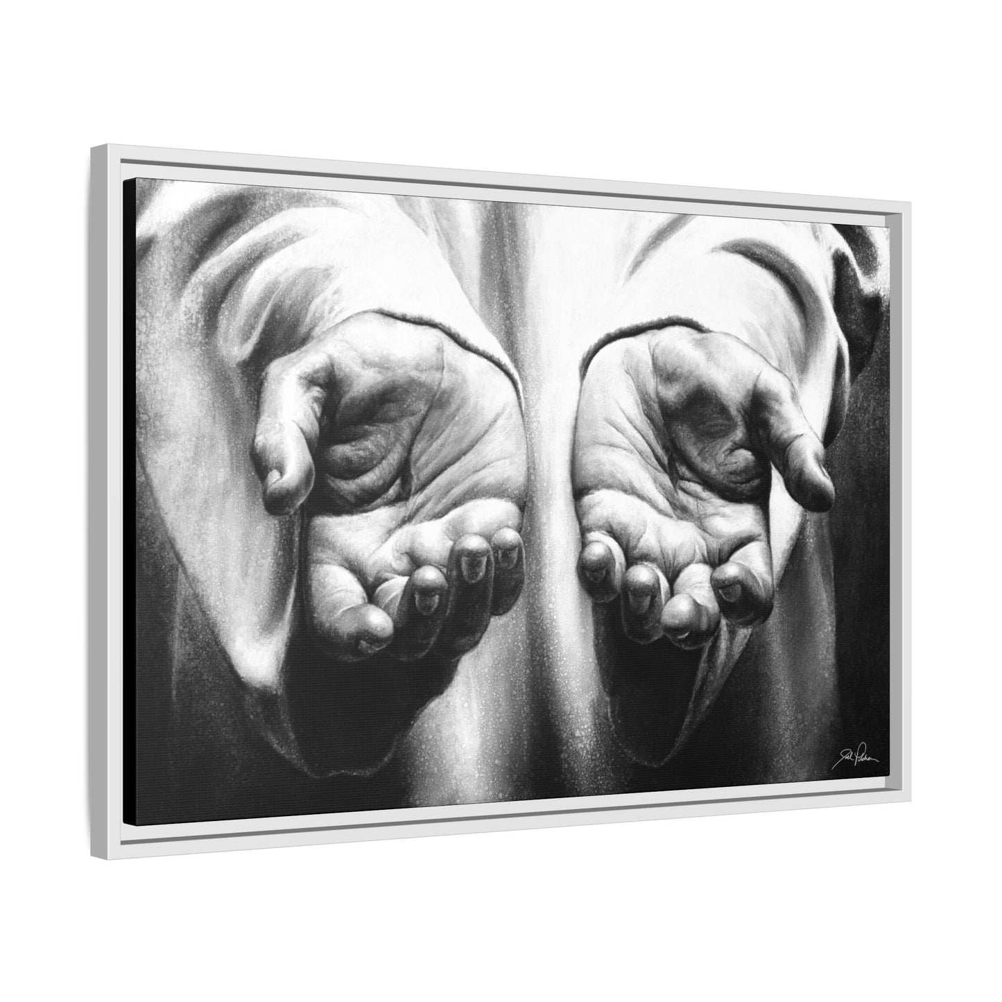 "His Hands" Framed Canvas
