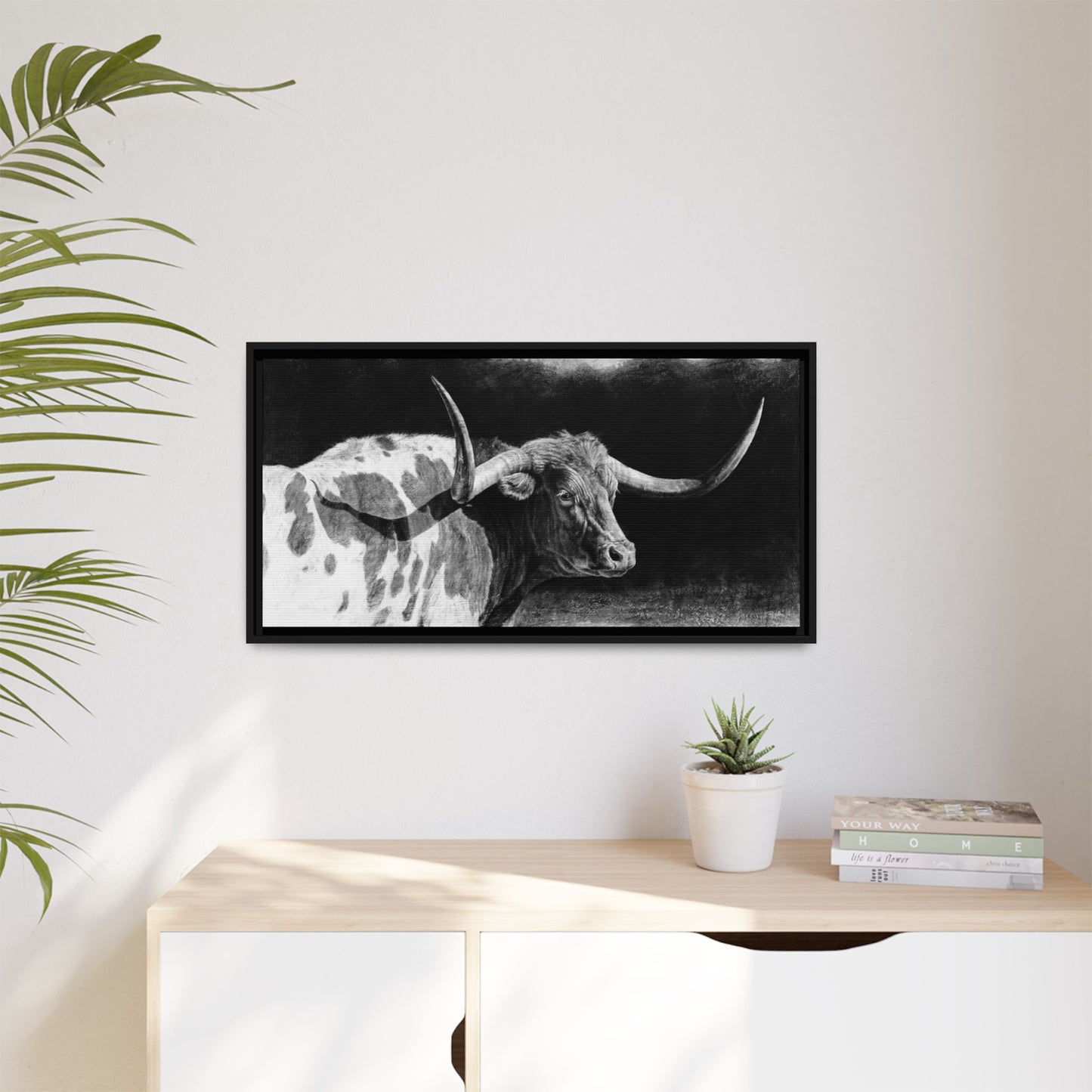 "Longhorn II" Framed Canvas