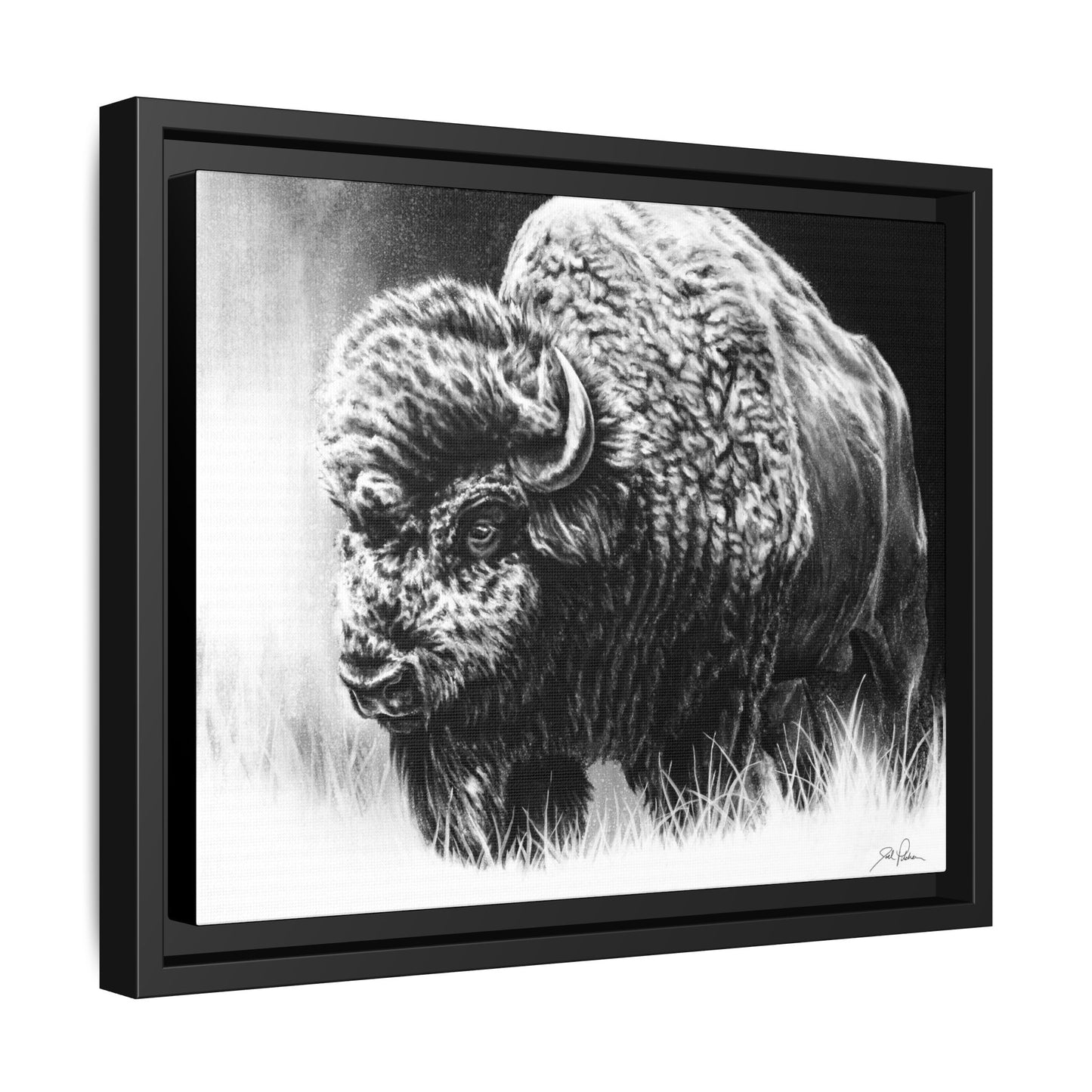 "Bull Dozer" Framed Canvas