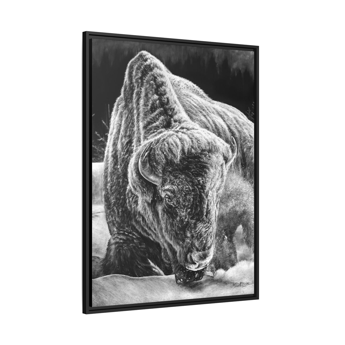 "Snowman" Framed Canvas