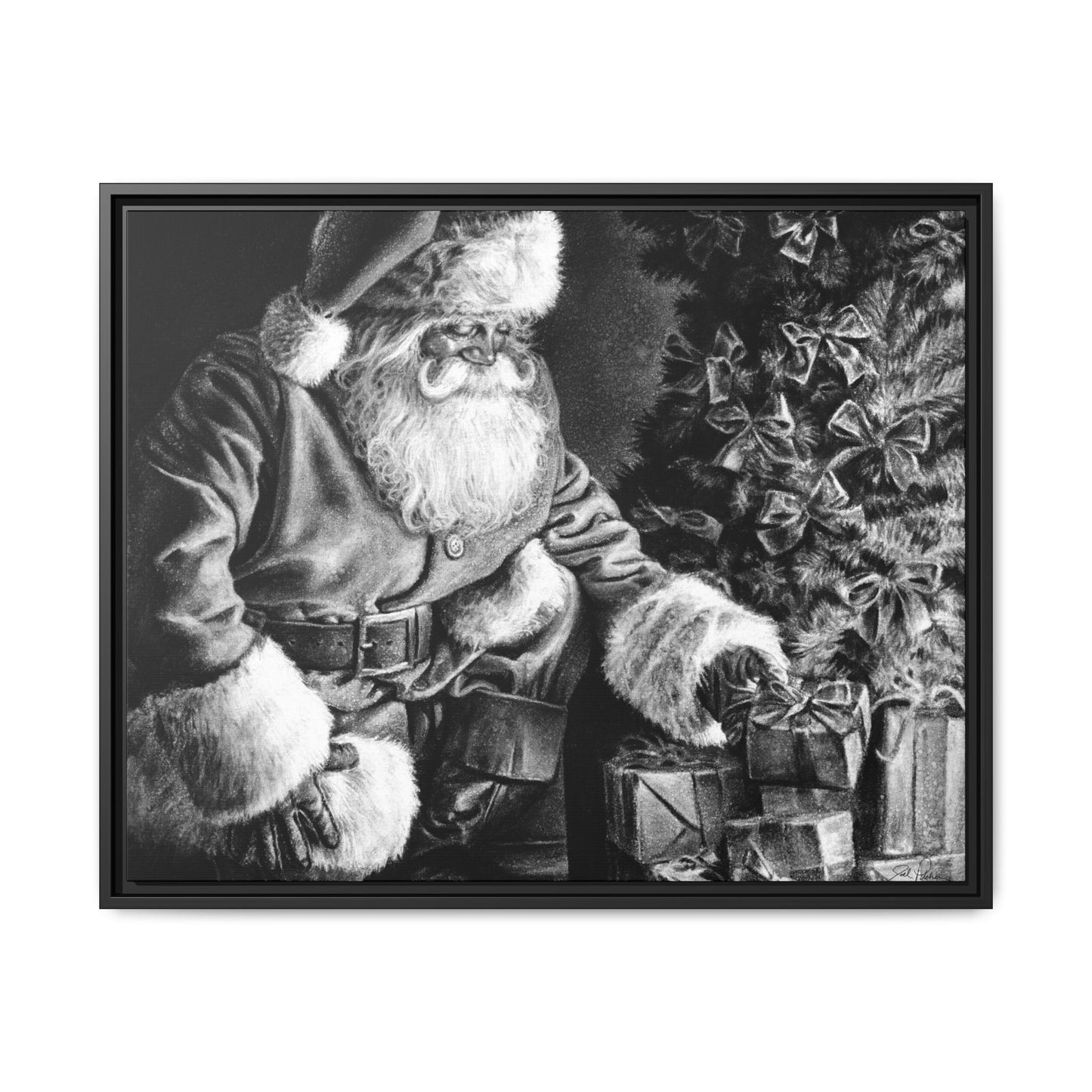 "Secret Santa" Framed Canvas