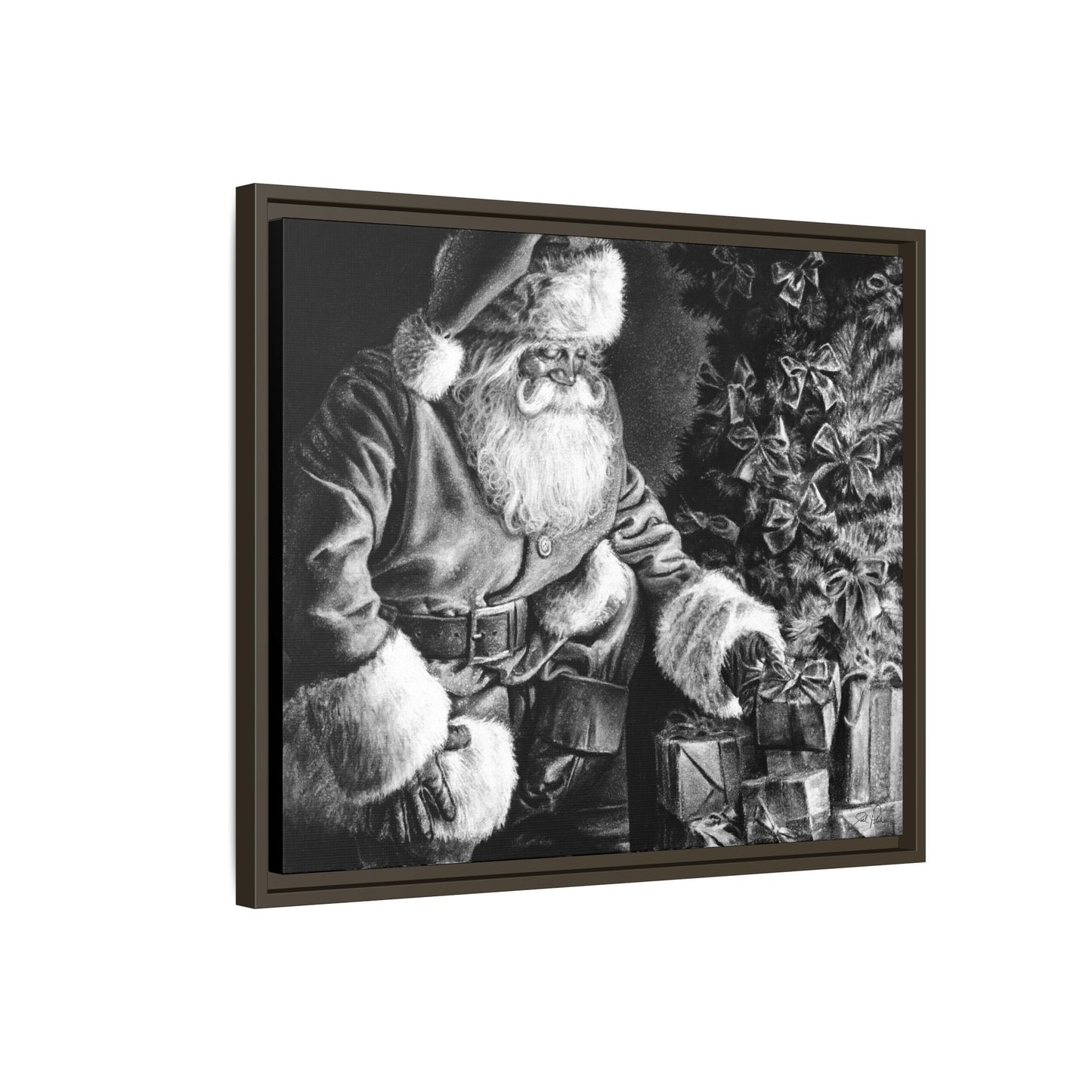 "Secret Santa" Framed Canvas