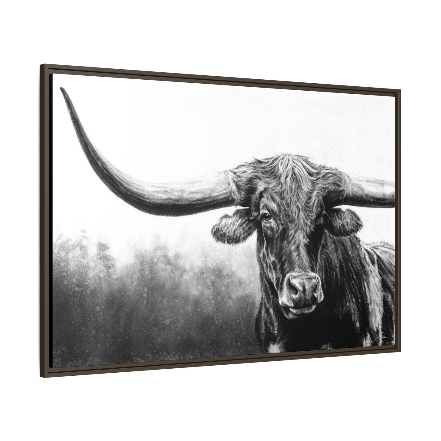 "Longhorn" Framed Canvas