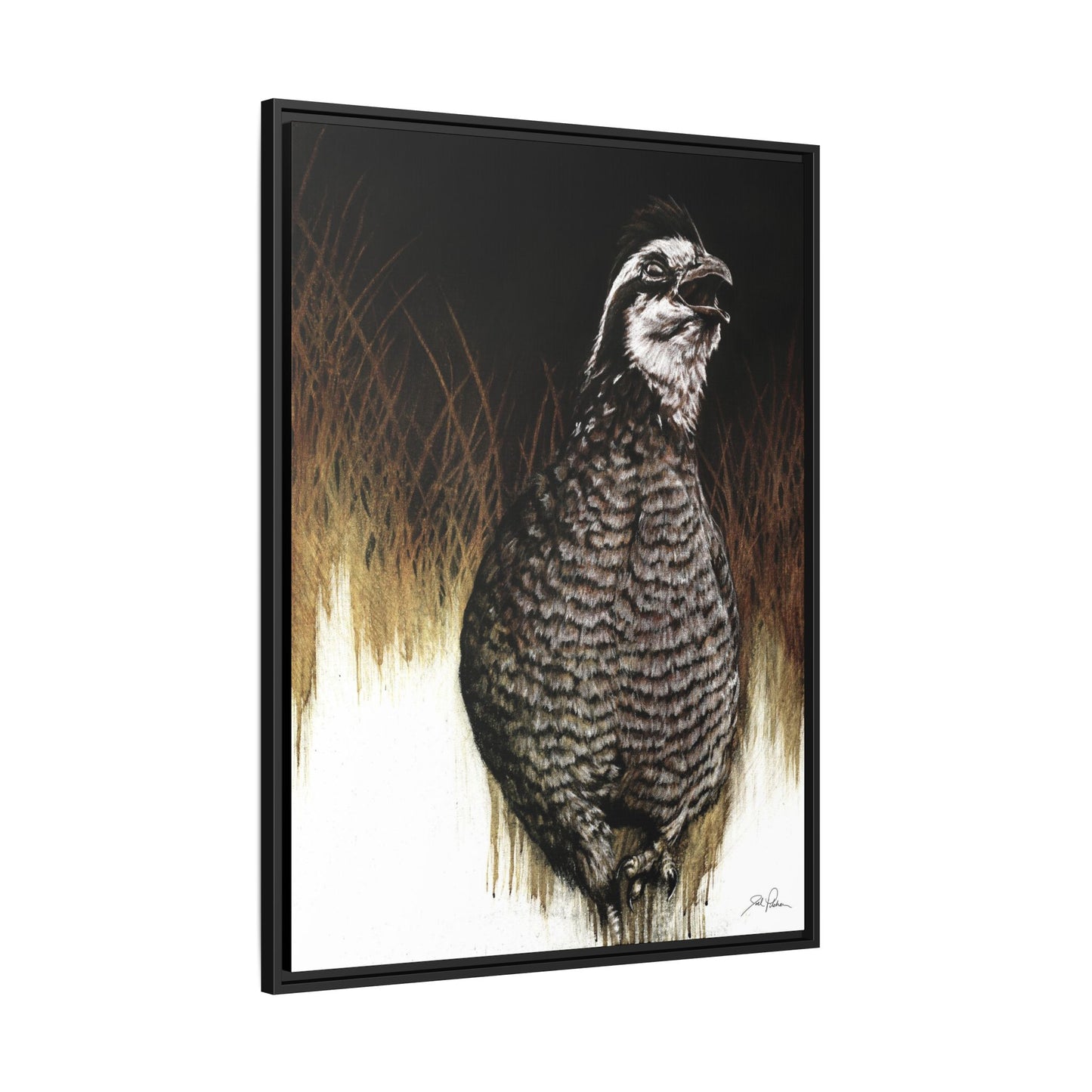 "Call of the Upland Quail" Framed Canvas
