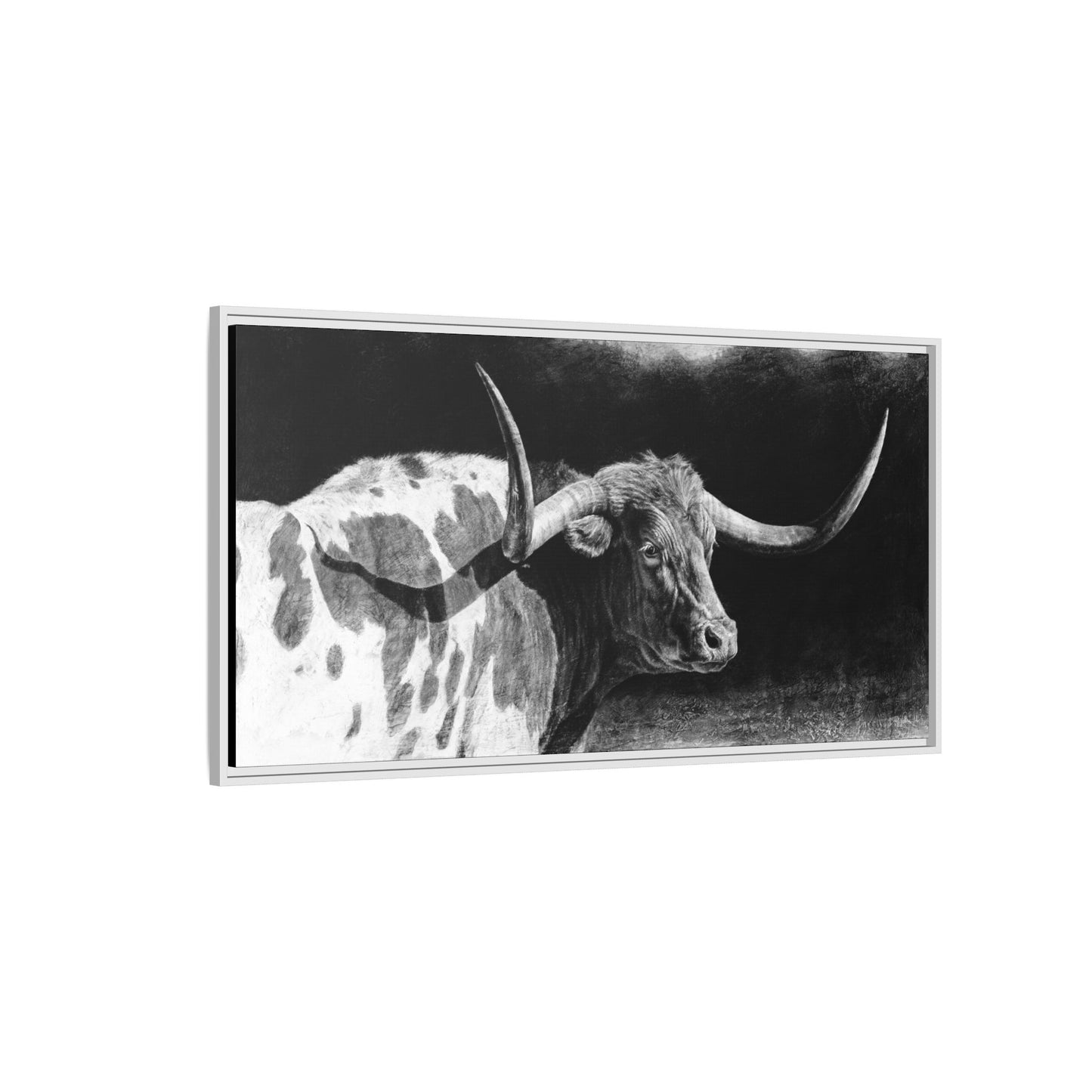 "Longhorn II" Framed Canvas