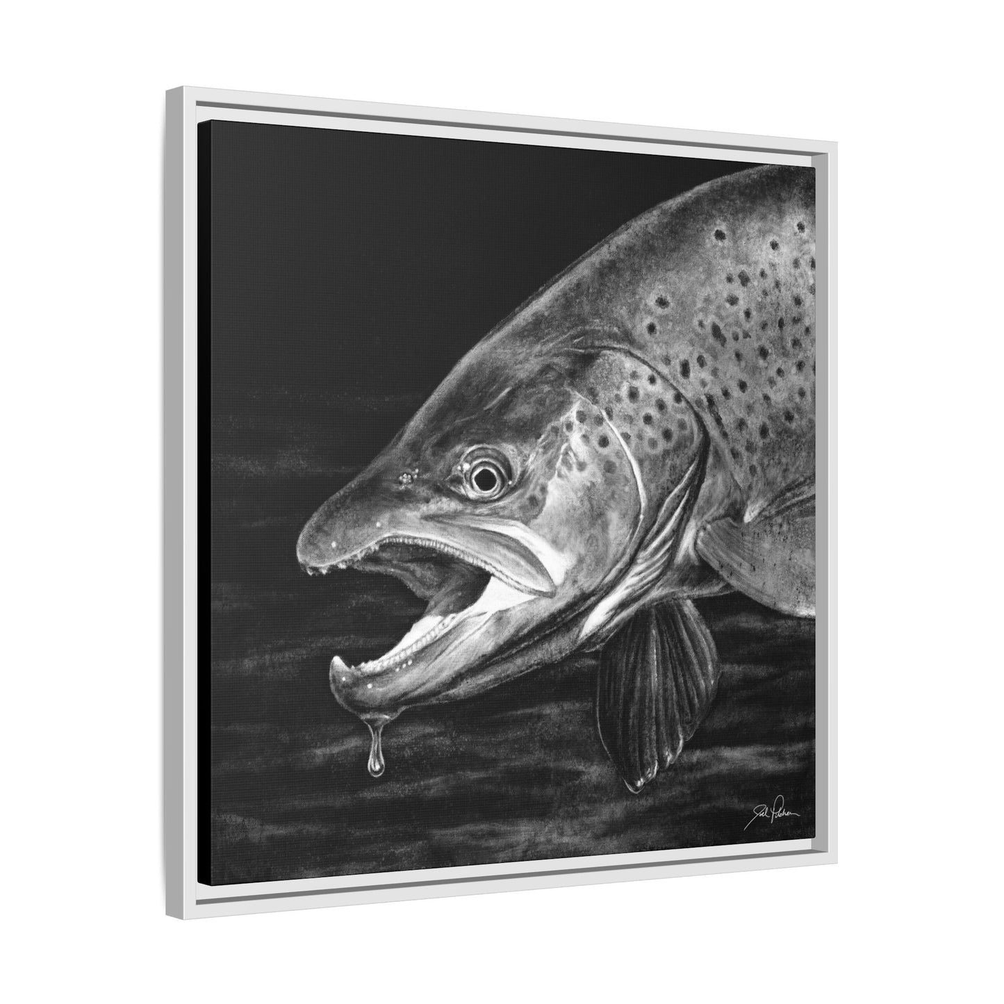 "Brown Trout" Framed Canvas