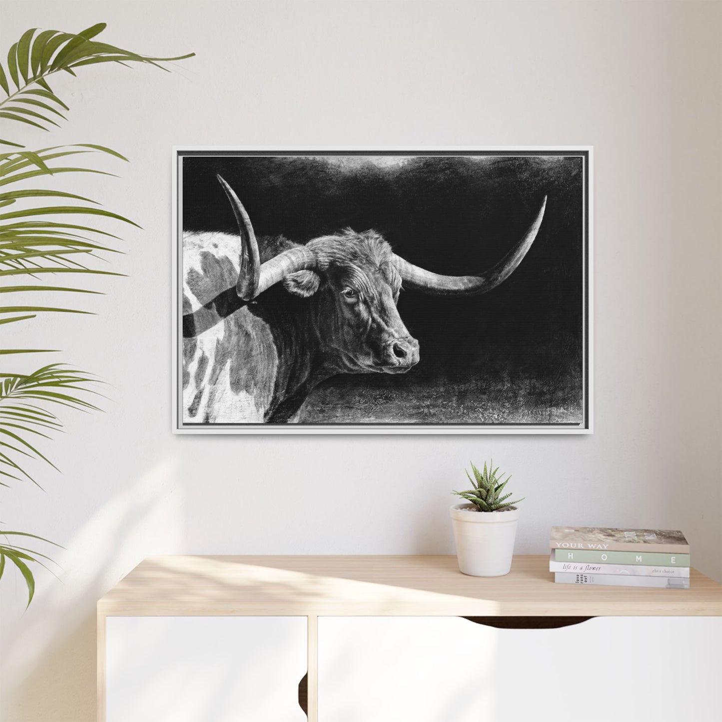 "Longhorn II" Framed Canvas