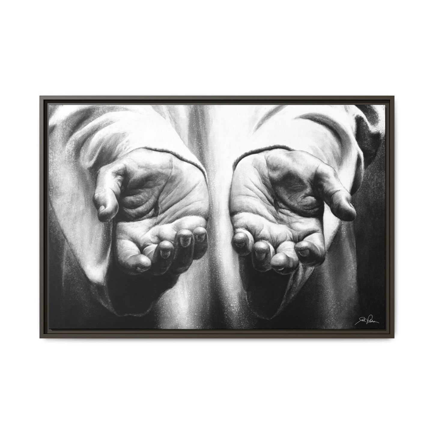 "His Hands" Framed Canvas