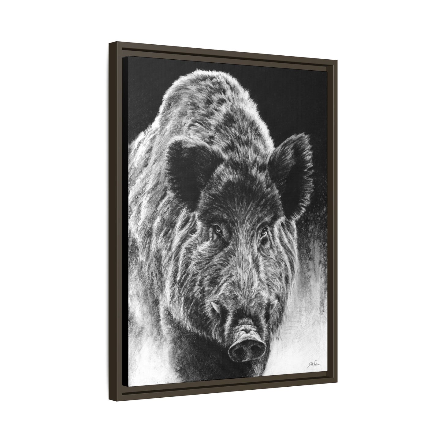 "Wild Boar" Framed Canvas