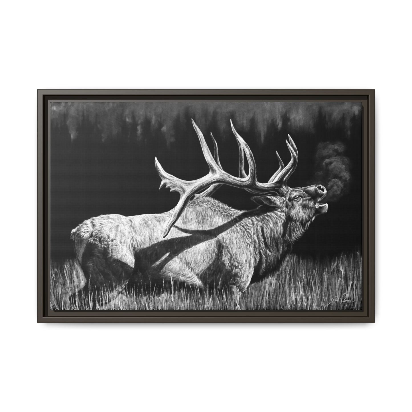 "Firebull" Framed Canvas