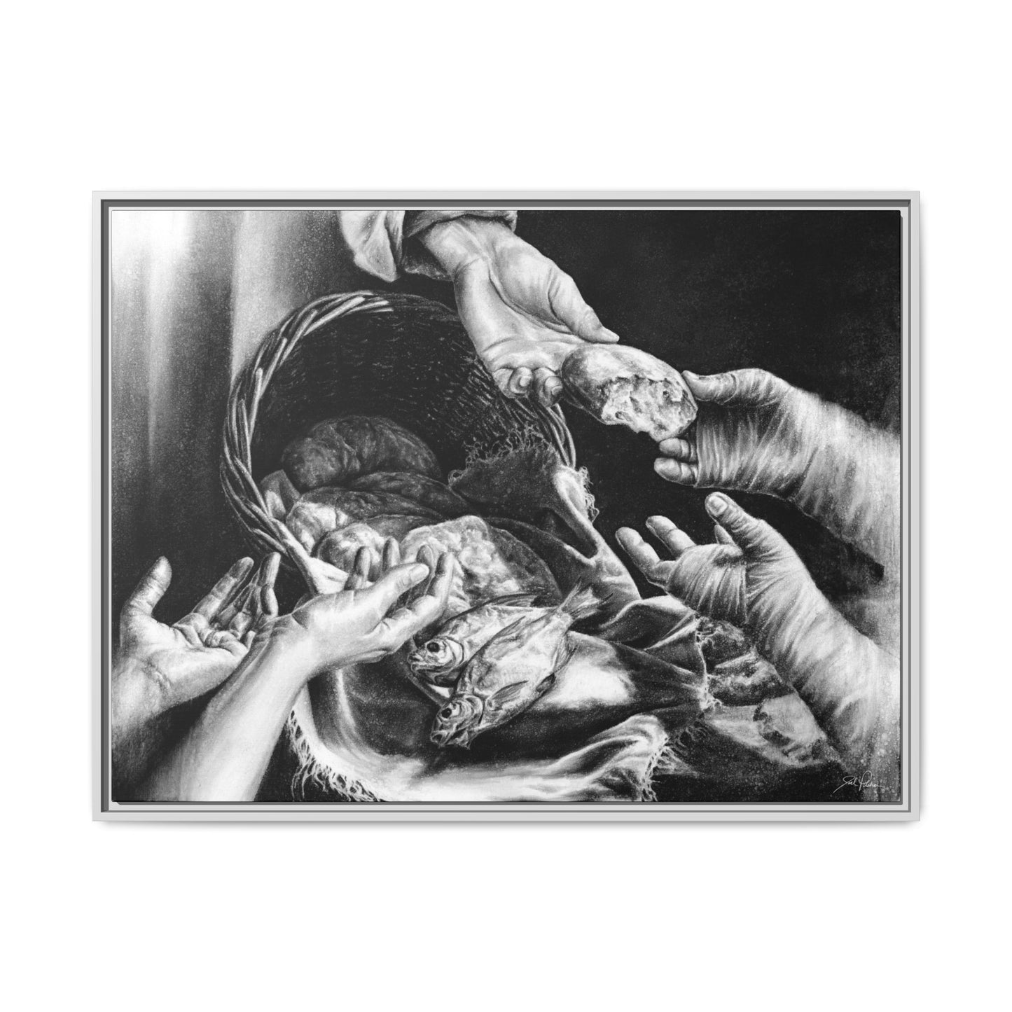 "Loaves and Fishes" Framed Canvas