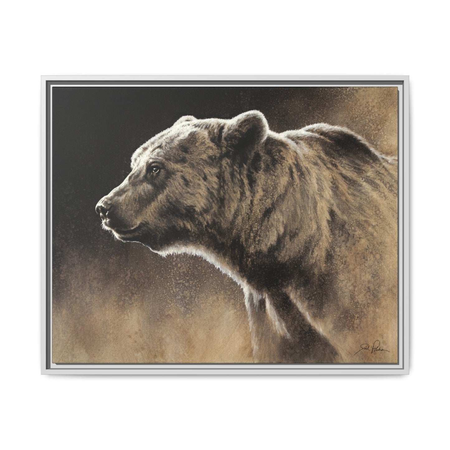 "Grizzly" Framed Canvas