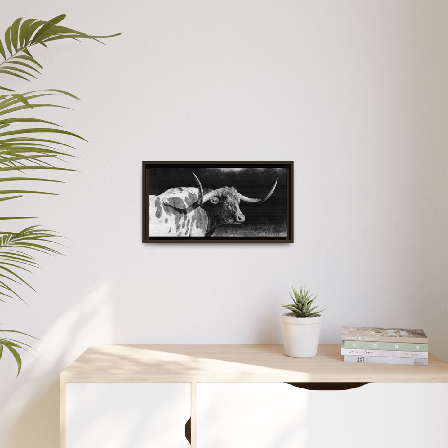 "Longhorn II" Framed Canvas