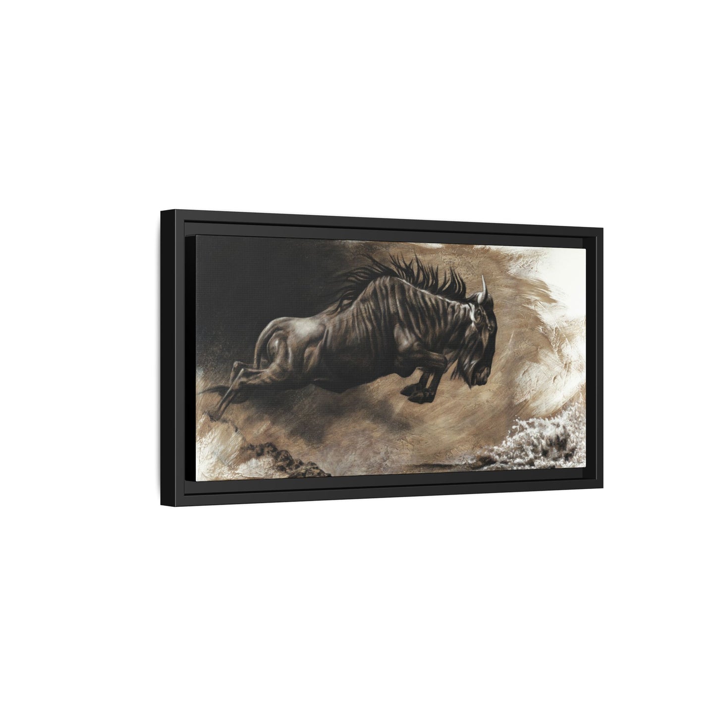 "Wildebeest" Framed Canvas
