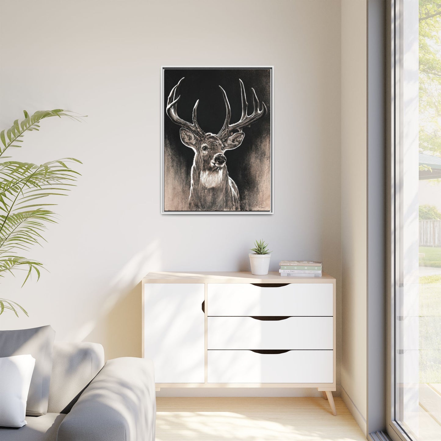 "Backlit Buck" Framed Canvas