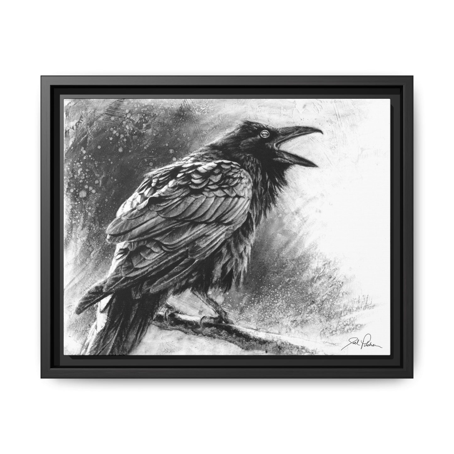 "Raven" Framed Canvas