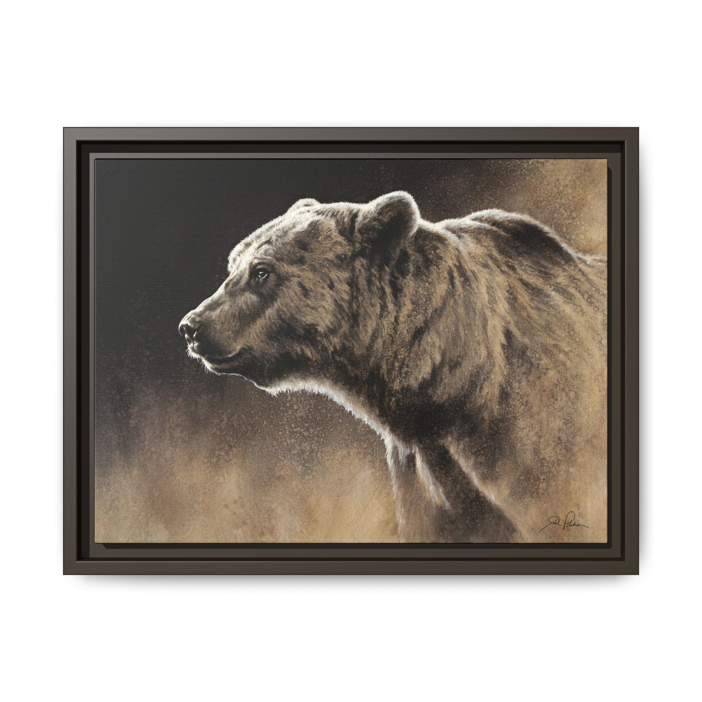 "Grizzly" Framed Canvas
