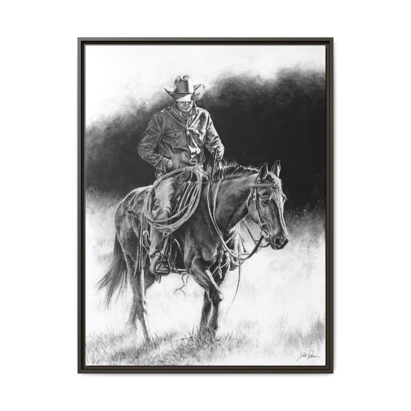 "Ridin' for the Brand" Framed Canvas