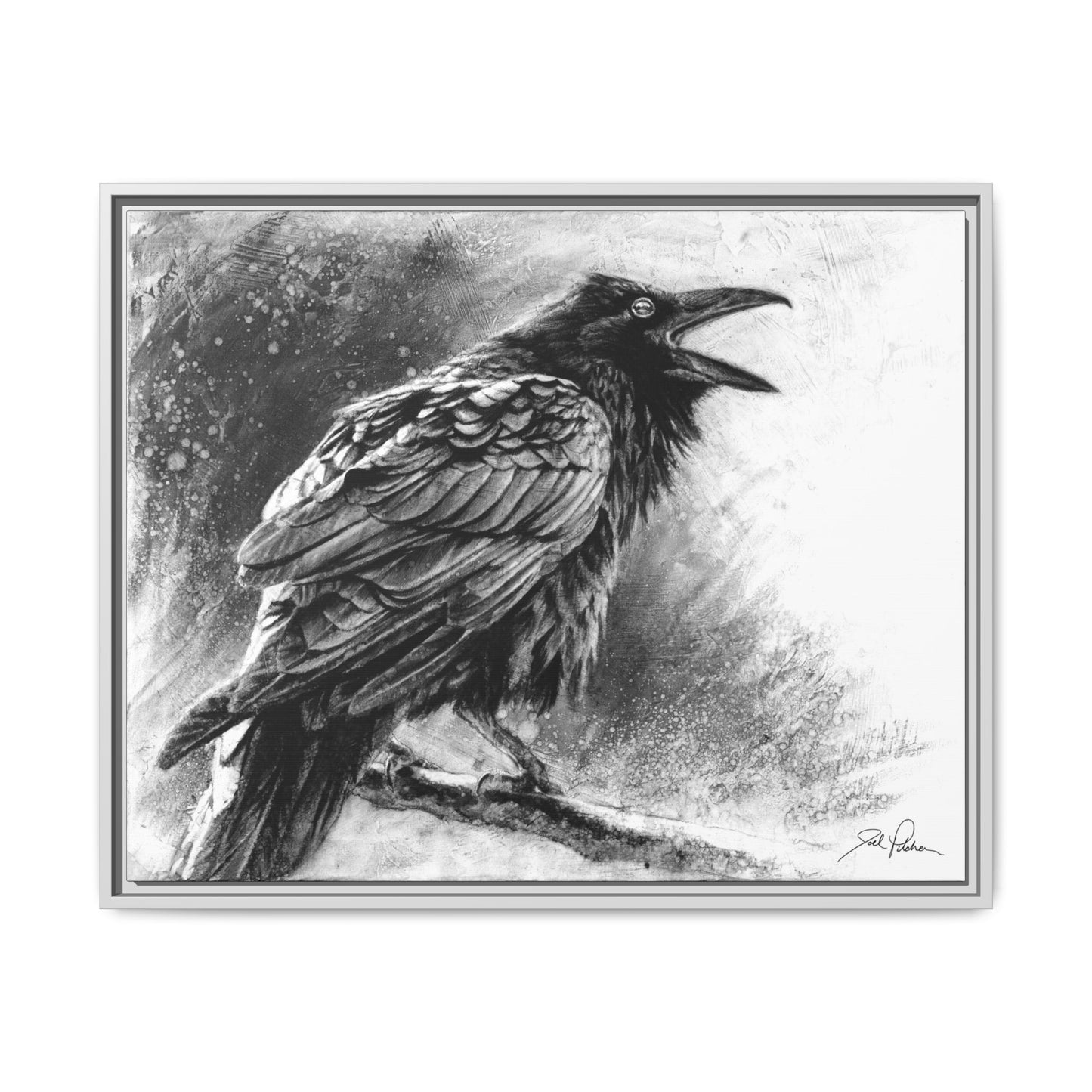 "Raven" Framed Canvas