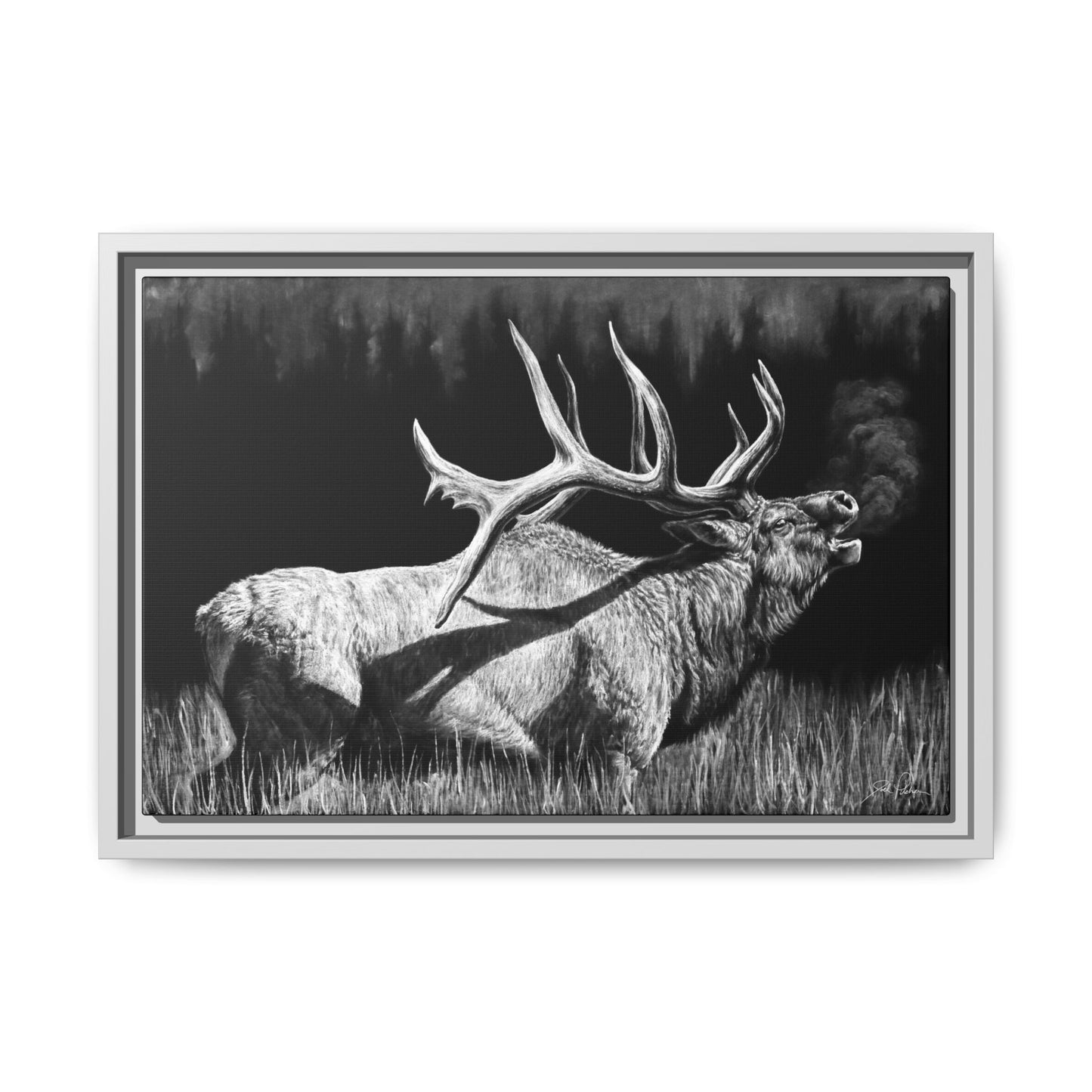 "Firebull" Framed Canvas