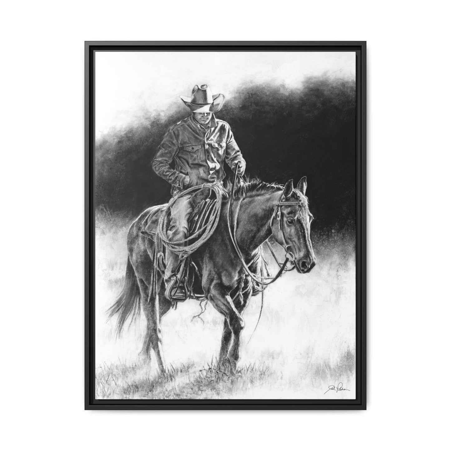 "Ridin' for the Brand" Framed Canvas