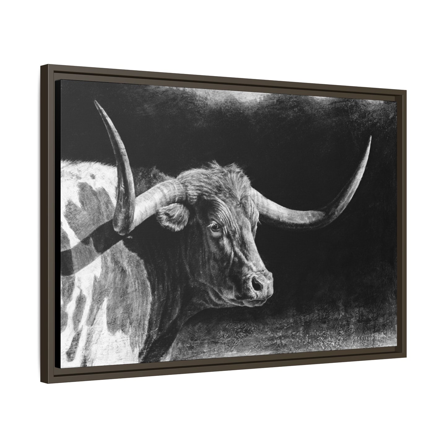 "Longhorn II" Framed Canvas