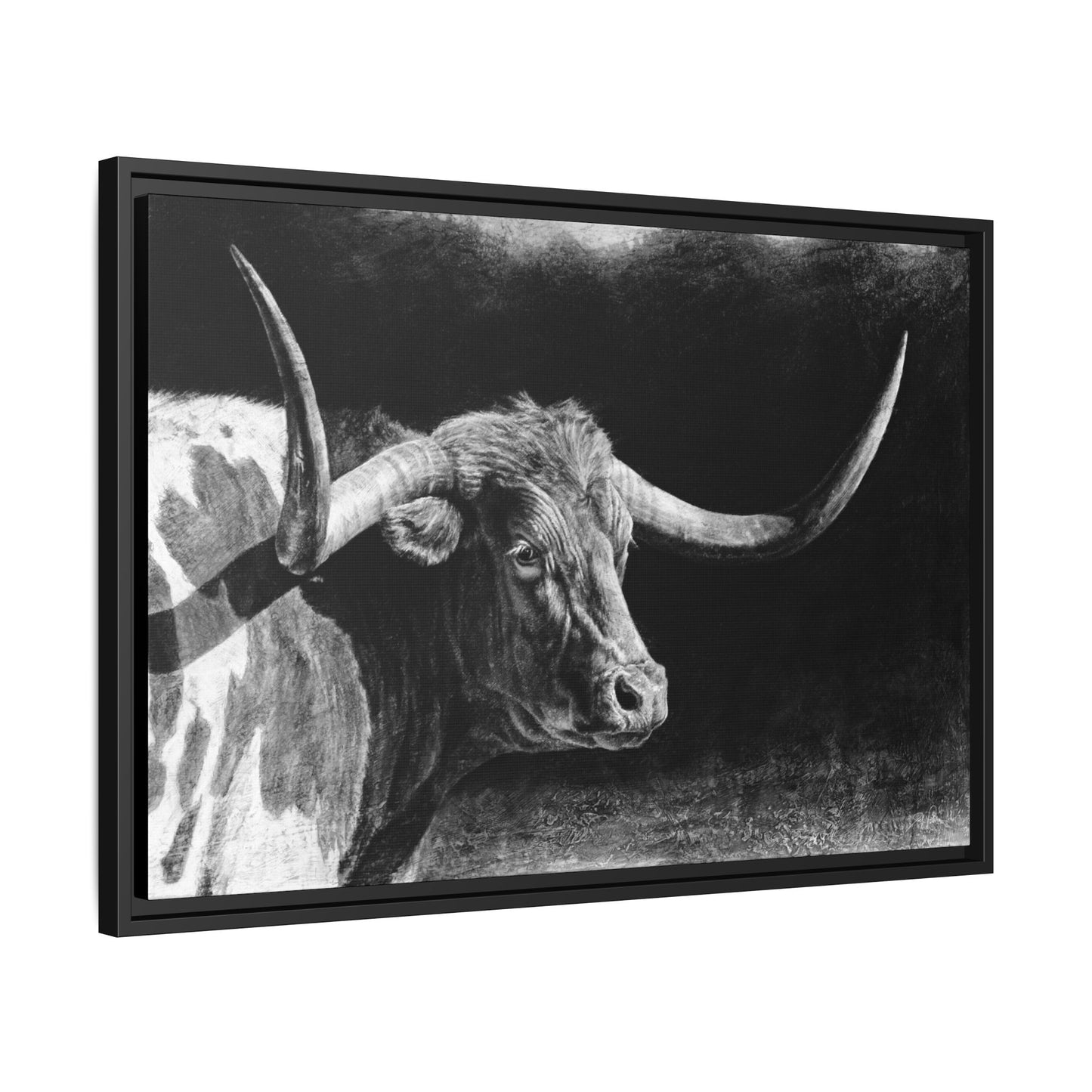 "Longhorn II" Framed Canvas