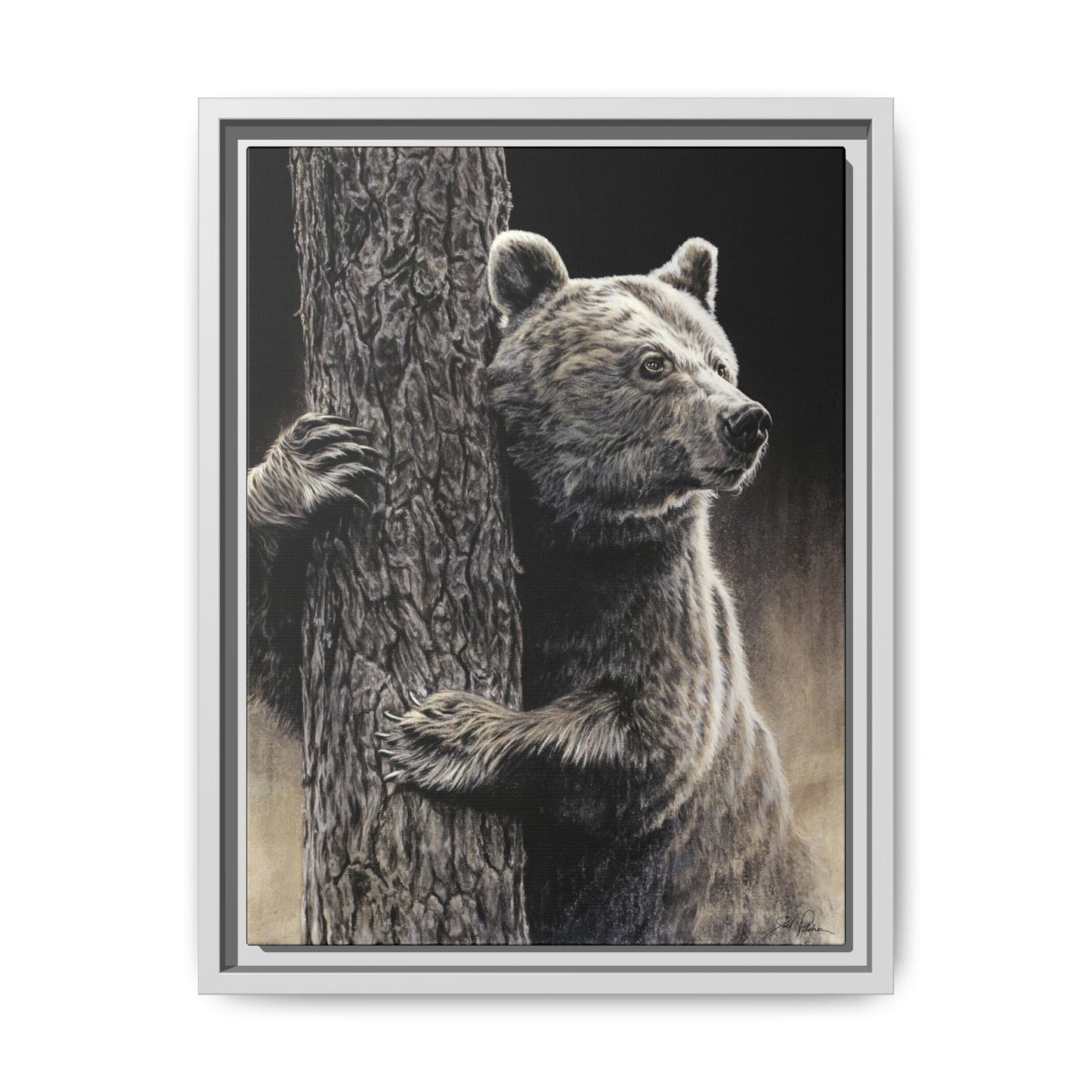"Bear Hug" Framed Canvas