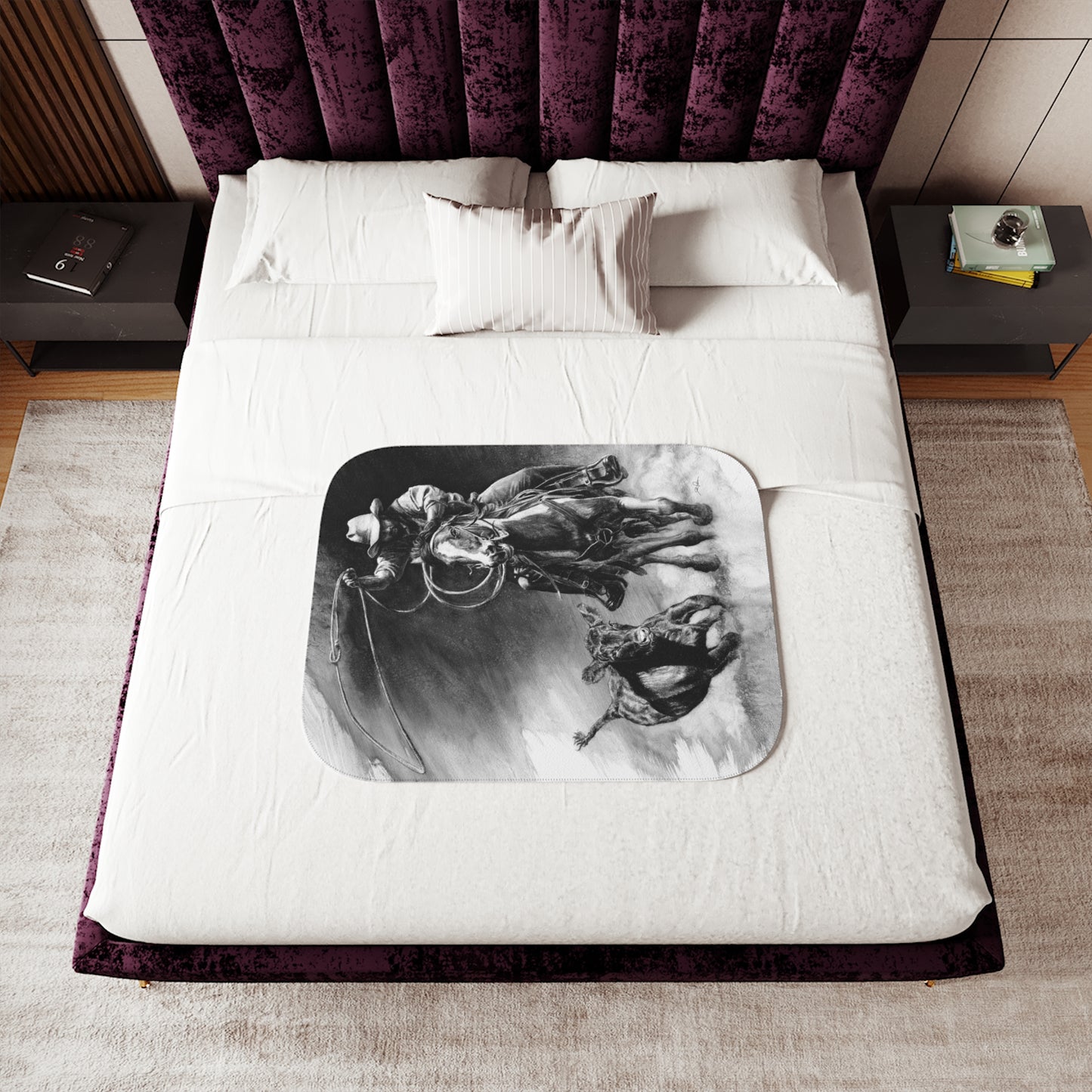 "Calf Roping" Sherpa Blanket.