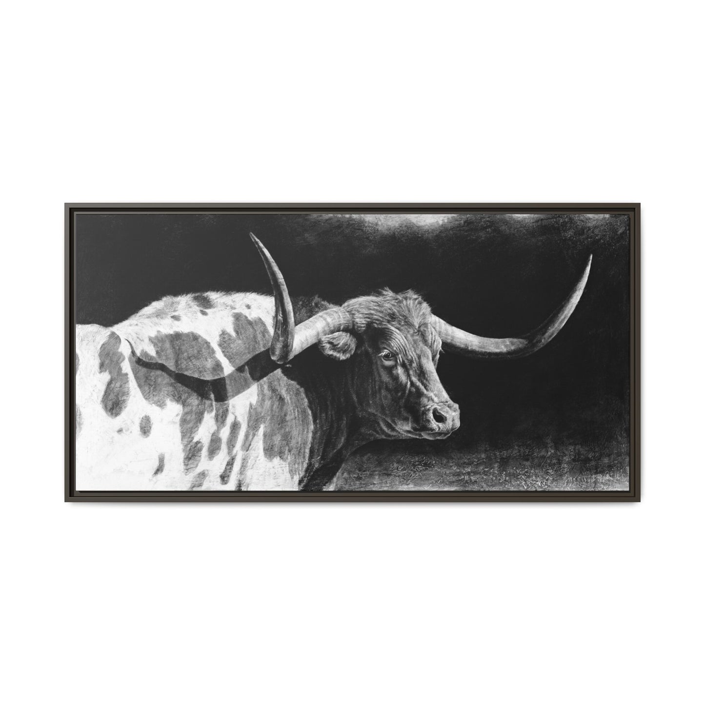 "Longhorn II" Framed Canvas