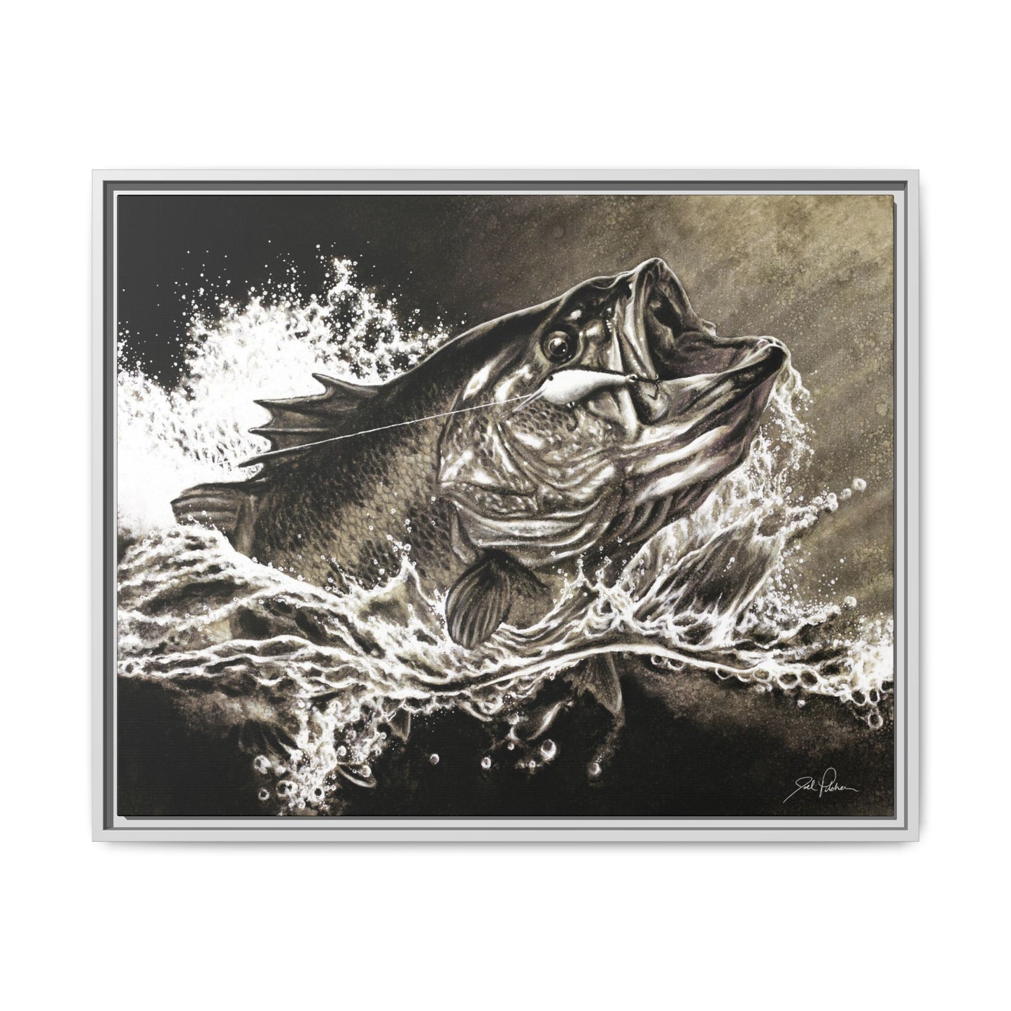 "Hooked" Framed Canvas