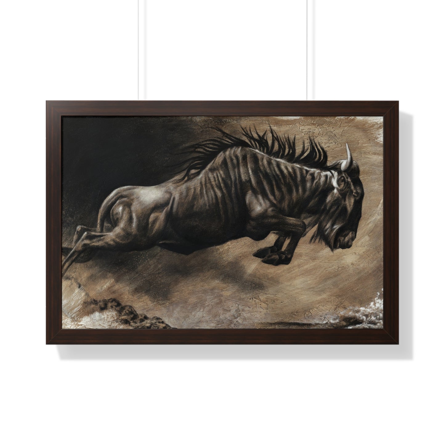 "Wildebeest" Framed Paper Print