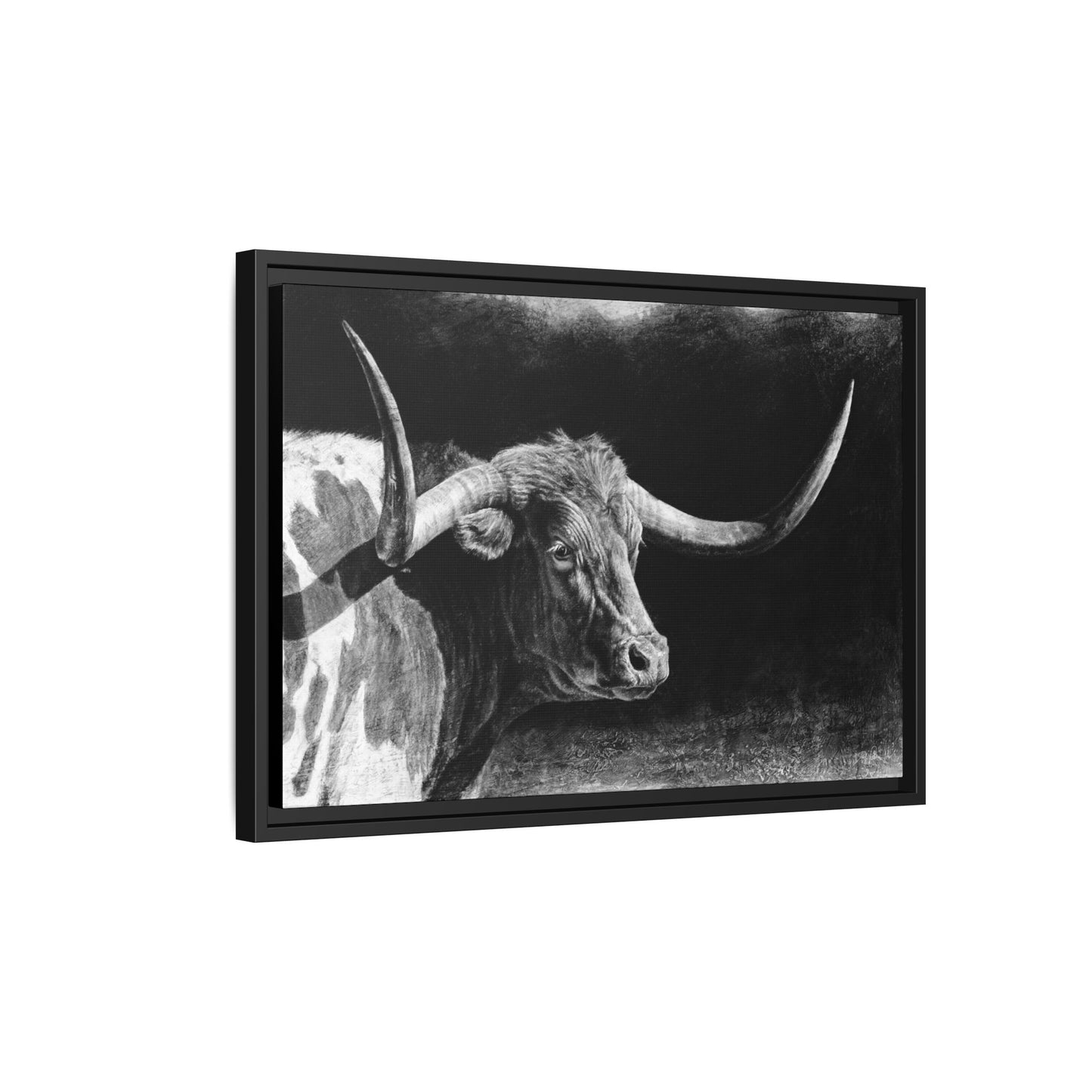 "Longhorn II" Framed Canvas